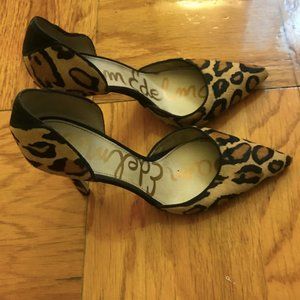Sam Edelman Leopard Print Side Cut-Out Stiletto 7